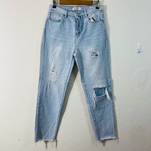 PacSun Vintage Icon High Rise Distressed Jeans Women Size 28 Blue Pockets